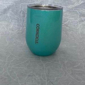 blue sparkly wine tumbler